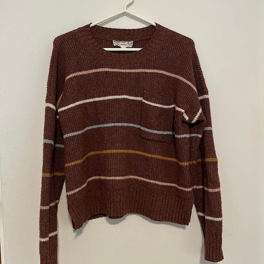 Purple Striped Sweater • LARGE